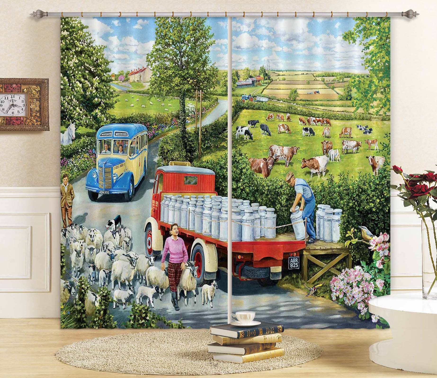 3D The Country Bus 099 Trevor Mitchell Curtain Curtains Drapes Curtains AJ Creativity Home 