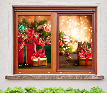 3D Gift 43041 Christmas Window Film Print Sticker Cling Stained Glass Xmas