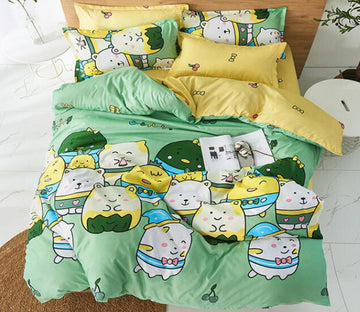 3D Cartoon Guinea Pig 13054 Bed Pillowcases Quilt