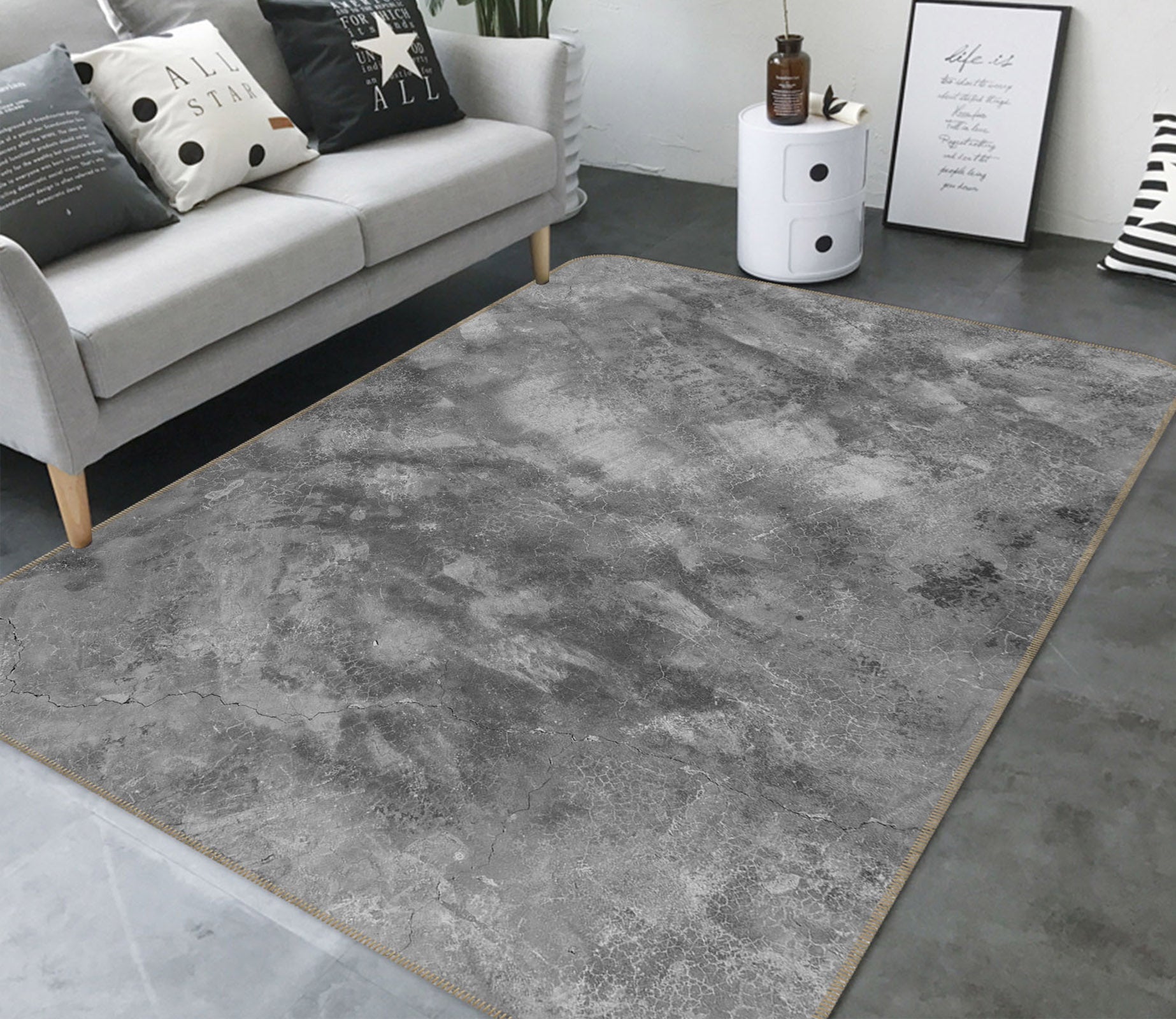 3D Gray 31040 Non Slip Rug Mat