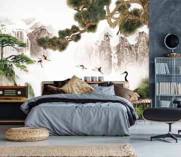 3D Alpine White Crane 1619 Wall Murals Wallpaper AJ Wallpaper 2 