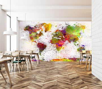 3D Color Splash 2053 World Map Wall Murals Wallpaper AJ Wallpaper 2 