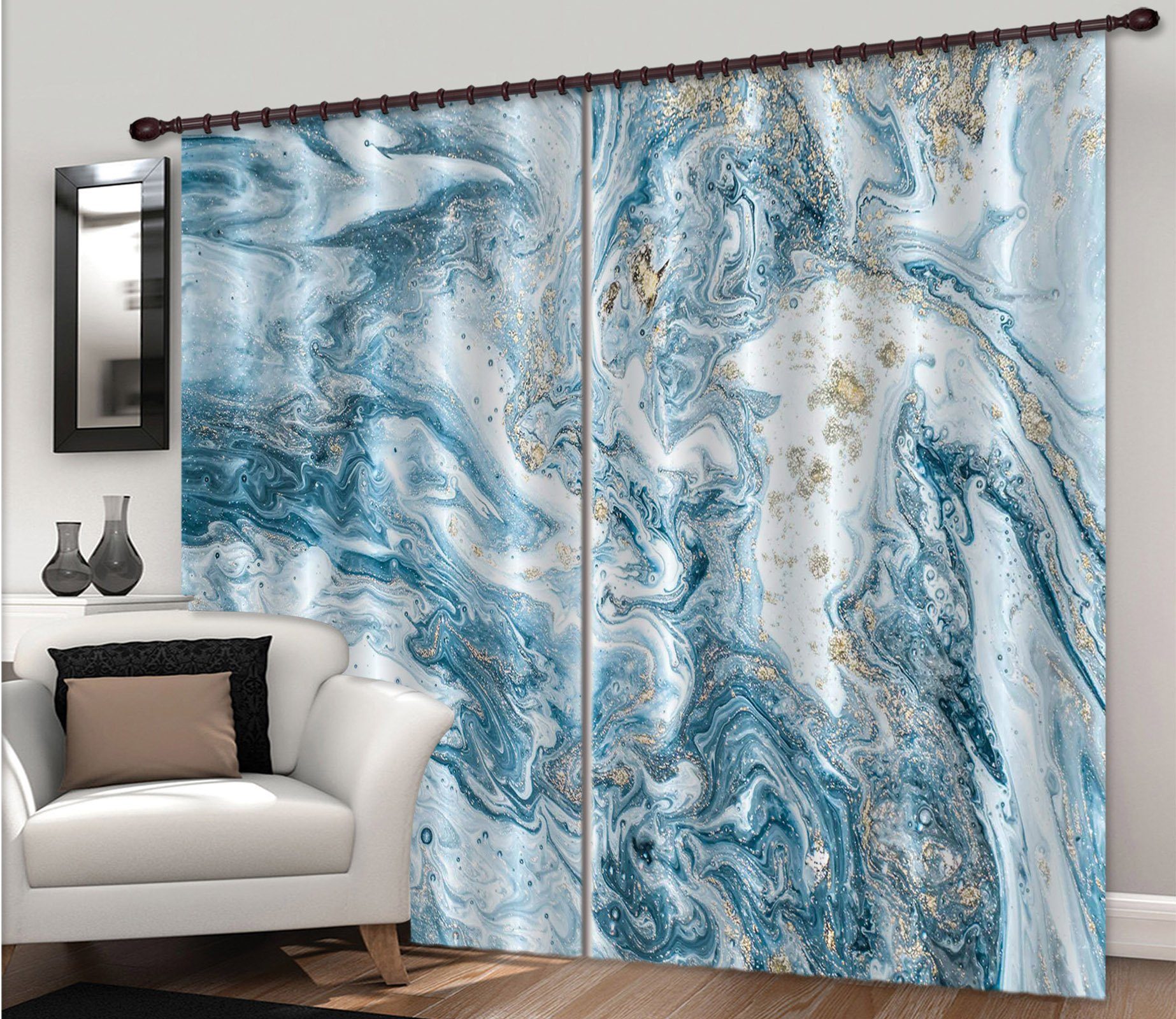 3D Abstract Turbulent Gradient 65 Curtains Drapes Curtains AJ Creativity Home 