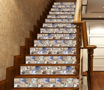 3D Blooming Flowers 282 Marble Tile Texture Stair Risers Wallpaper AJ Wallpaper 