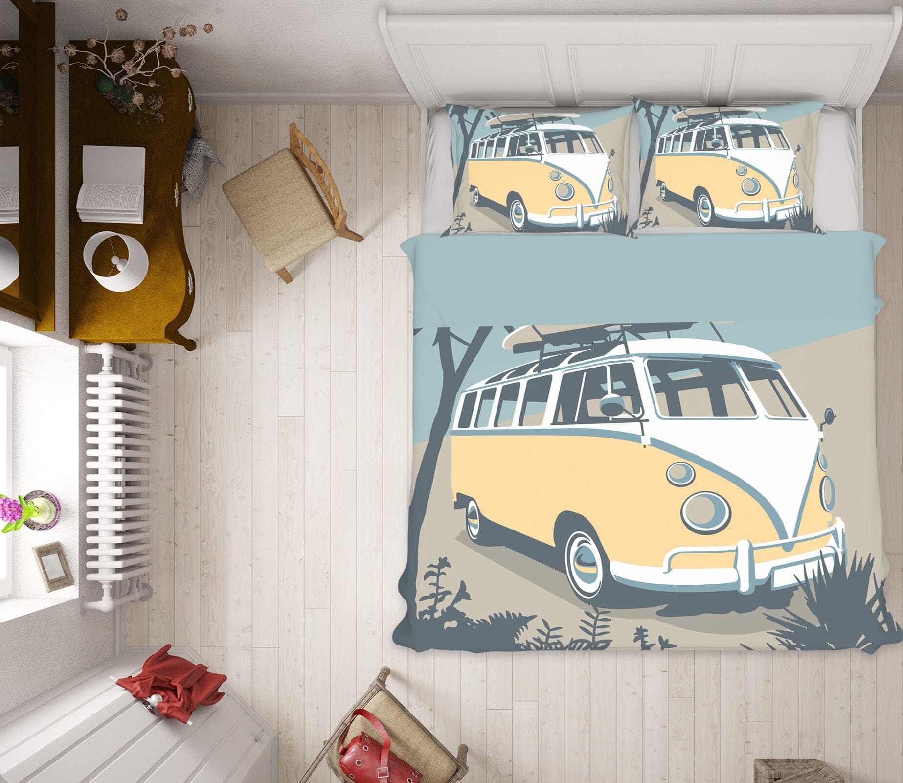 3D Newquay Camper 2032 Steve Read Bedding Bed Pillowcases Quilt Quiet Covers AJ Creativity Home 