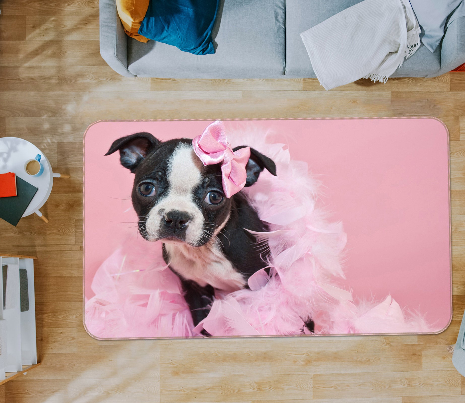 3D Pink Puppy 37063 Non Slip Rug Mat