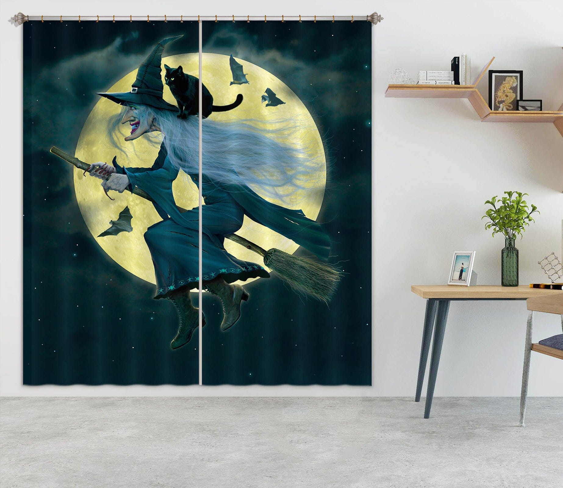 3D Witch 093 Vincent Hie Curtain Curtains Drapes Curtains AJ Creativity Home 