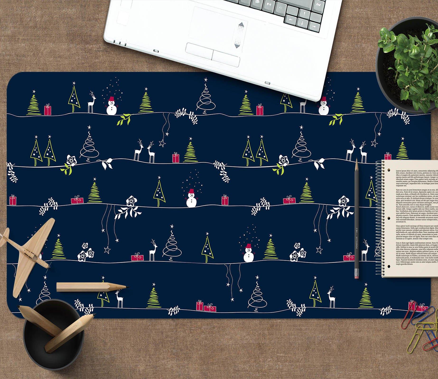 3D Christmas Illustration Pattern 028 Desk Mat Mat AJ Creativity Home 