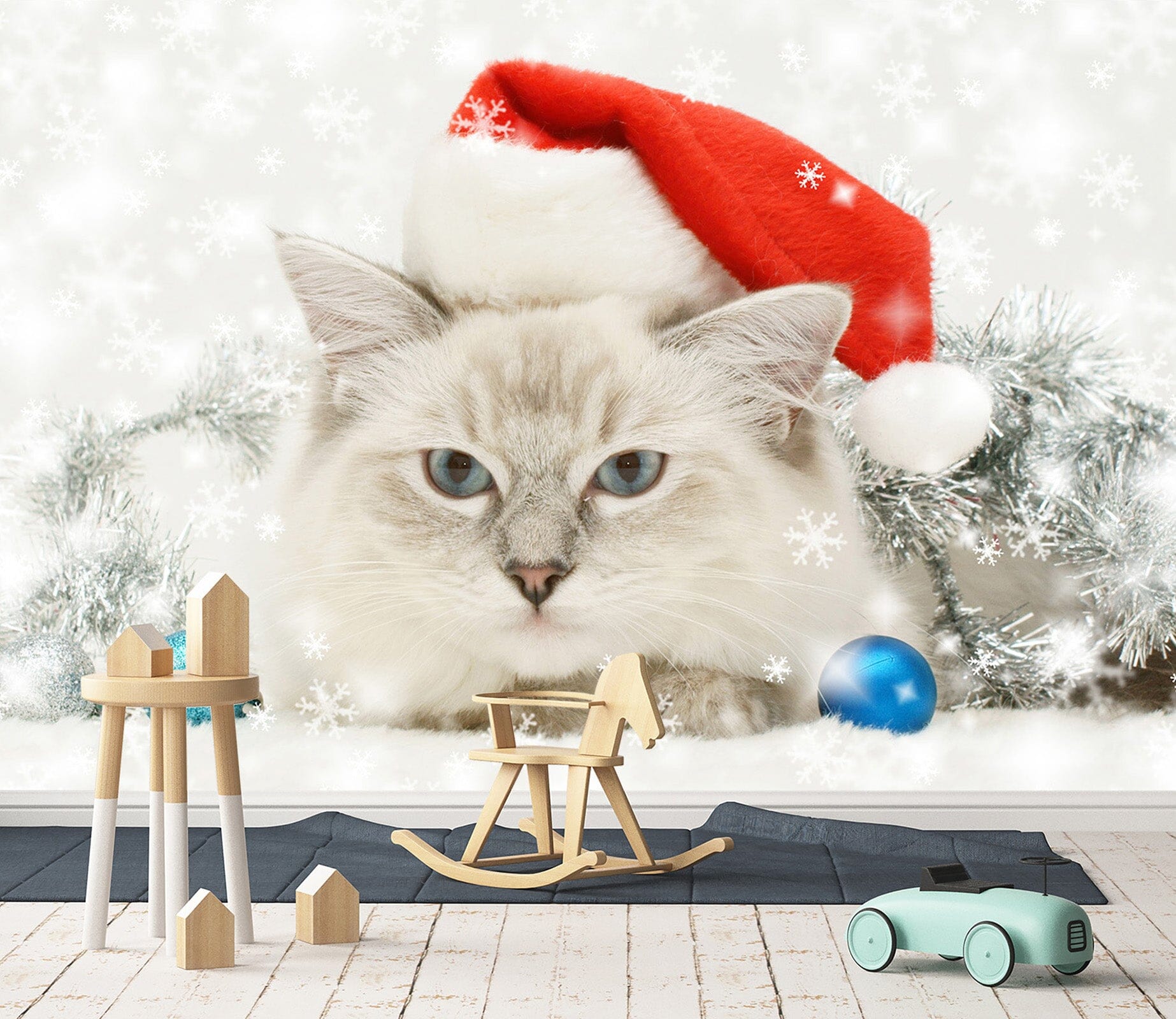 3D Kitten Snowflake 173 Wall Murals Wallpaper AJ Wallpaper 2 