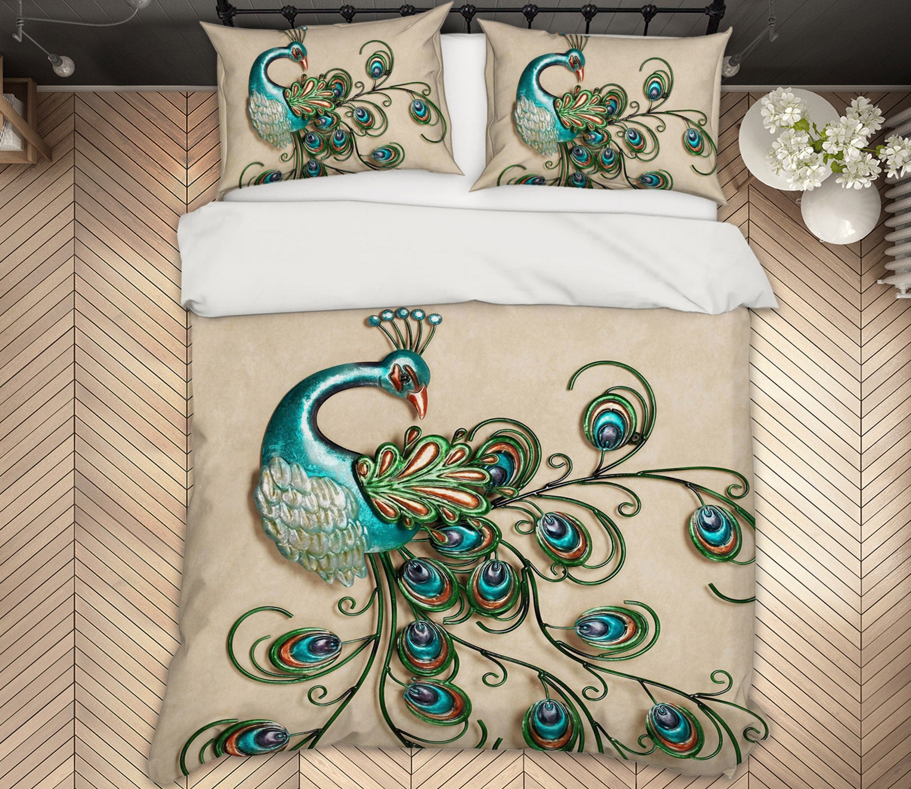 3D Peacock 12117 Bed Pillowcases Quilt