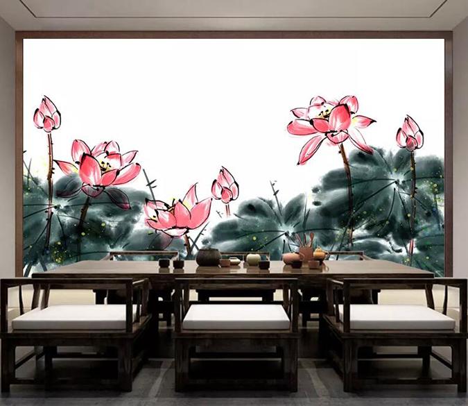 3D Lotus 509 Wall Murals Wallpaper AJ Wallpaper 2 