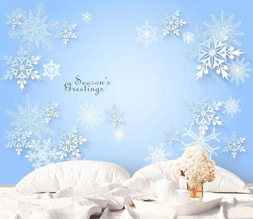 3D White Snowflake 517 Wall Murals Wallpaper AJ Wallpaper 2 
