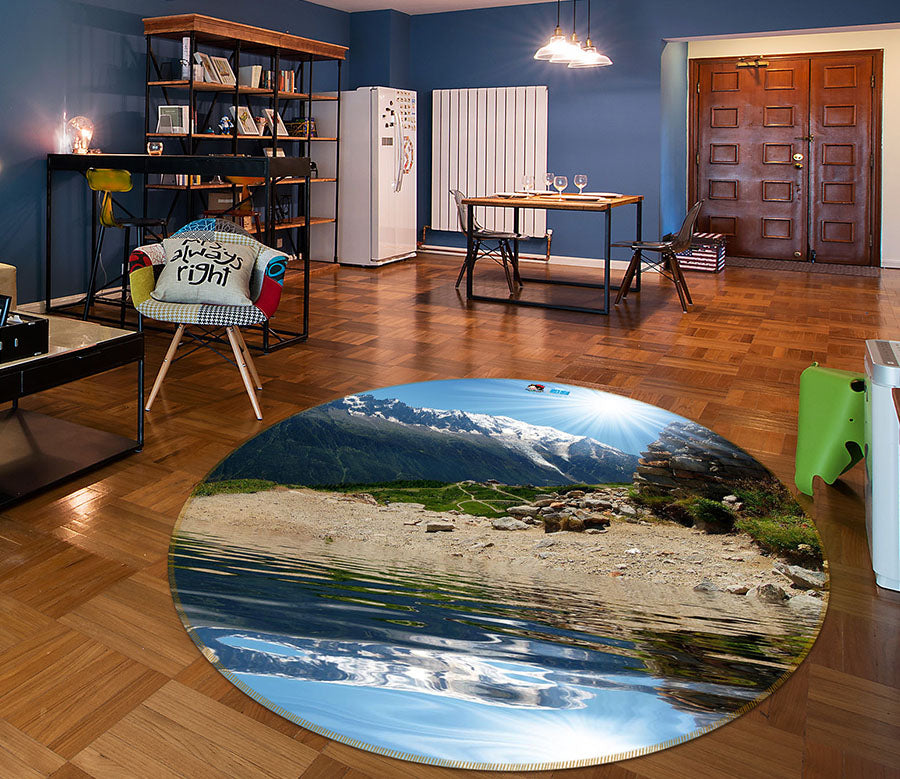 3D Mountain 66179 Round Non Slip Rug Mat