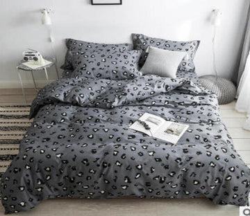 3D Black And Gray Leopard 18108 Bed Pillowcases Quilt