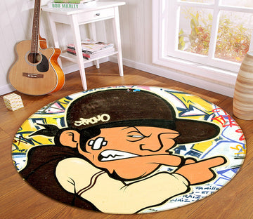 3D Cartoon Character 66194 Round Non Slip Rug Mat