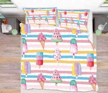 3D Pink Iice Cream 074 Uta Naumann Bedding Bed Pillowcases Quilt