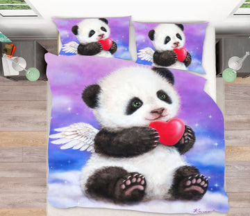 3D Love Panda Angel 5843 Kayomi Harai Bedding Bed Pillowcases Quilt Cover Duvet Cover