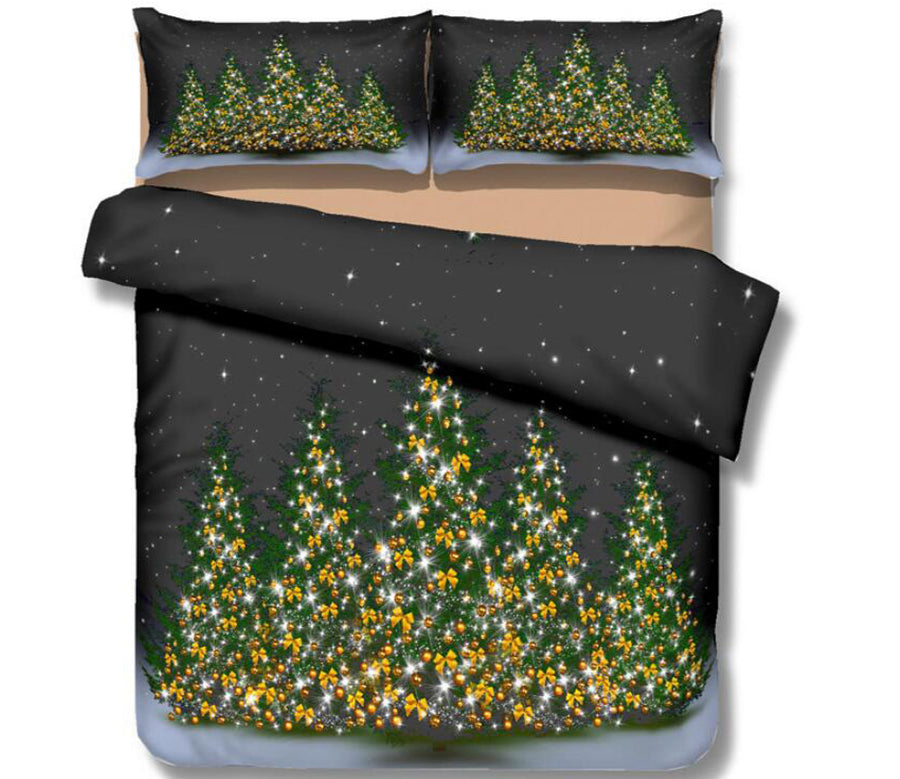 3D Christmas Tree 6017 Bed Pillowcases Quilt