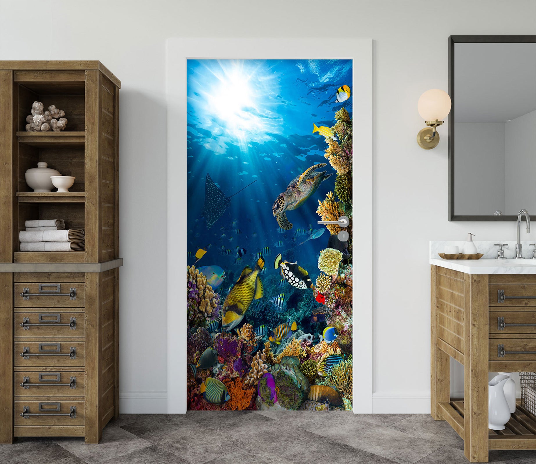 3D Sea Fish 24113 Door Mural