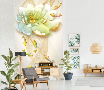 3D Fish Lotus 1852 Wall Murals Wallpaper AJ Wallpaper 2 