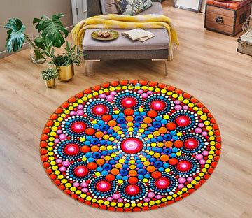 3D Color Pattern 74267 Round Non Slip Rug Mat