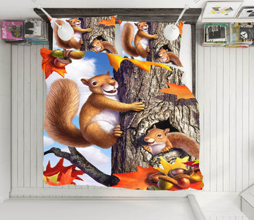 3D Squirrels 86014 Jerry LoFaro bedding Bed Pillowcases Quilt