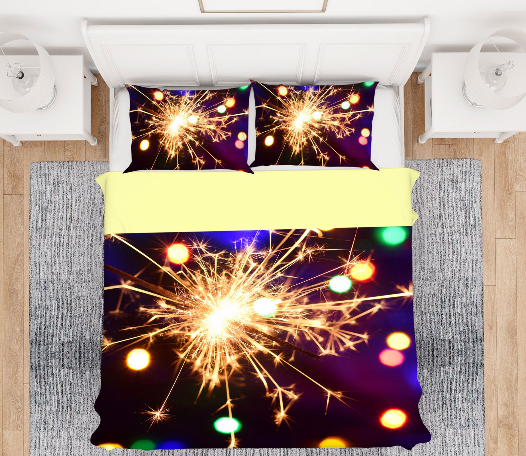 3D Fireworks 14073 Bed Pillowcases Quilt