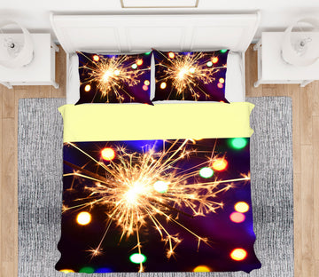 3D Fireworks 14073 Bed Pillowcases Quilt