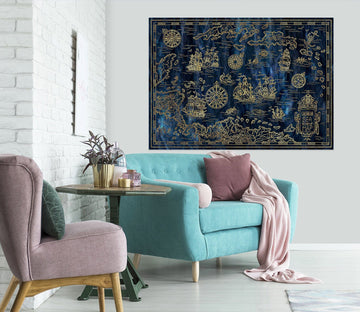 3D Golden Ship 258 World Map Wall Sticker Wallpaper AJ Wallpaper 2 