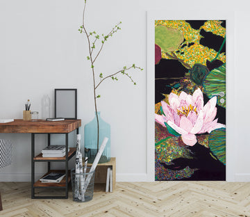 3D Pink Lotus Flower 9413 Allan P. Friedlander Door Mural