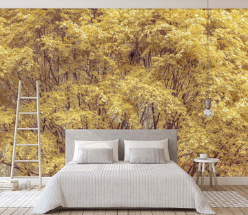 3D Yellow Leaves 6177 Assaf Frank Wall Mural Wall Murals