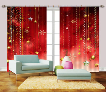 3D Christmas Snowflake Ornaments 47 Curtains Drapes Curtains AJ Creativity Home 