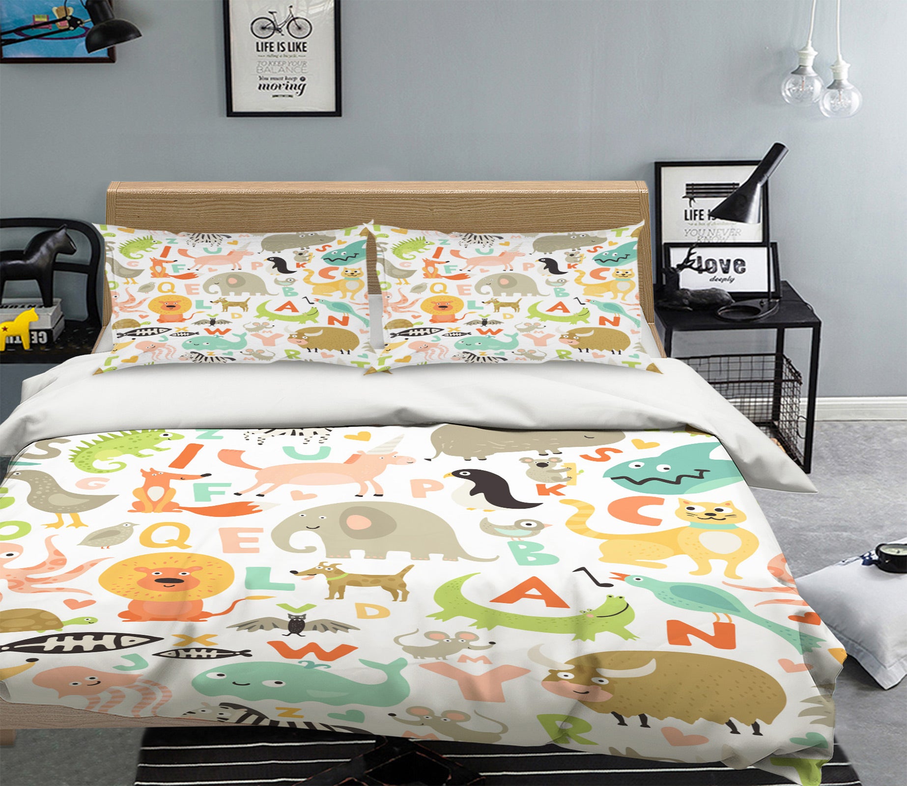 3D Cartoon Animal Pattern 60054 Bed Pillowcases Quilt