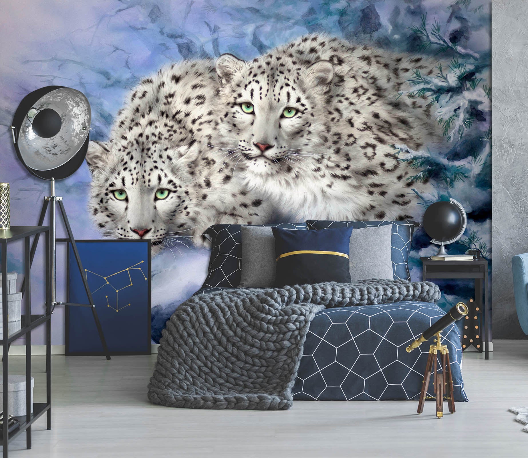 3D Snow Leopard 5460 Kayomi Harai Wall Mural Wall Murals