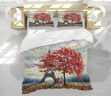3D Tree Iron Tower 60134 Bed Pillowcases Quilt