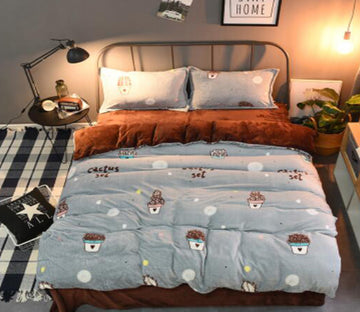 3D Flower Pot 13198 Bed Pillowcases Quilt