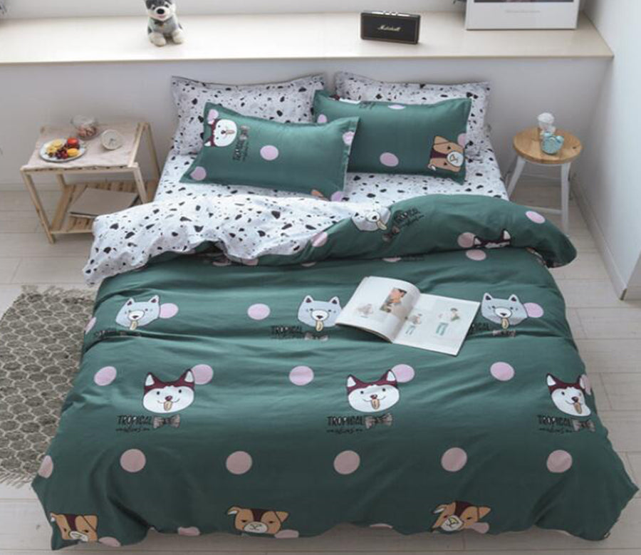 3D Polka Dot Dog Head 2193 Bed Pillowcases Quilt