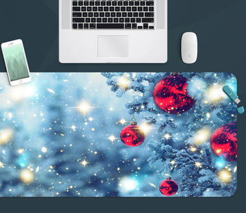 3D Red Ball 51226 Christmas Desk Mat Xmas