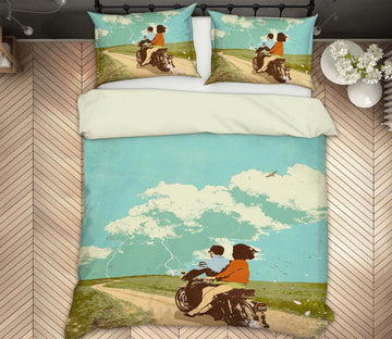 3D Motorcycle Travel 2115 Showdeer Bedding Bed Pillowcases Quilt Quiet Covers AJ Creativity Home 