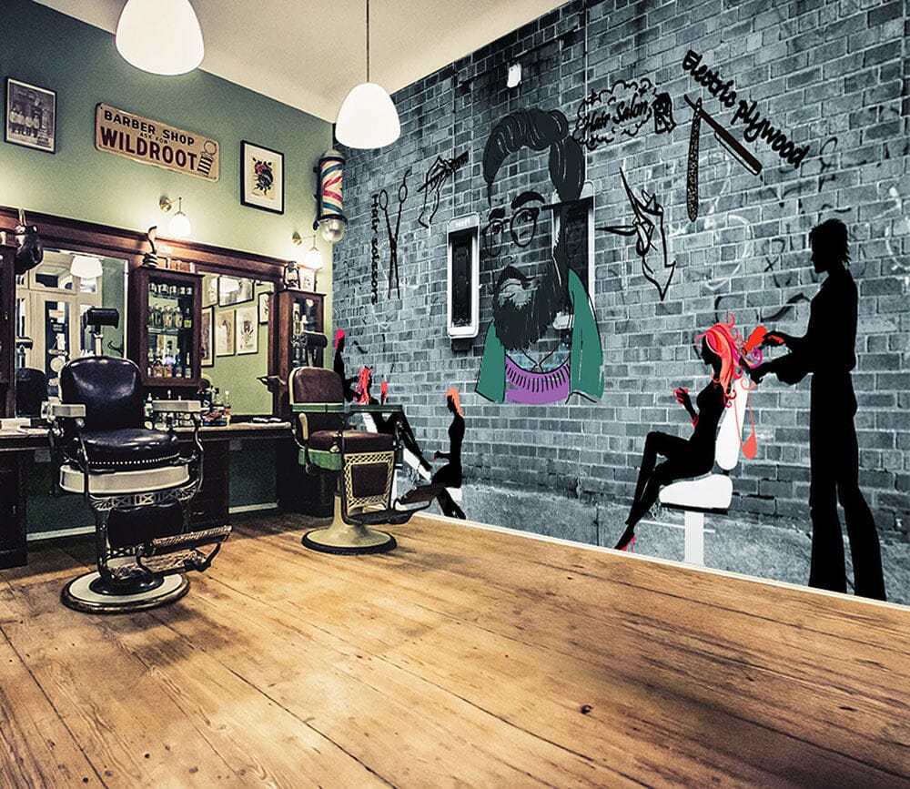 3D Hairdresser 1472 Barber Shop Wall Murals Wallpaper AJ Wallpaper 2 