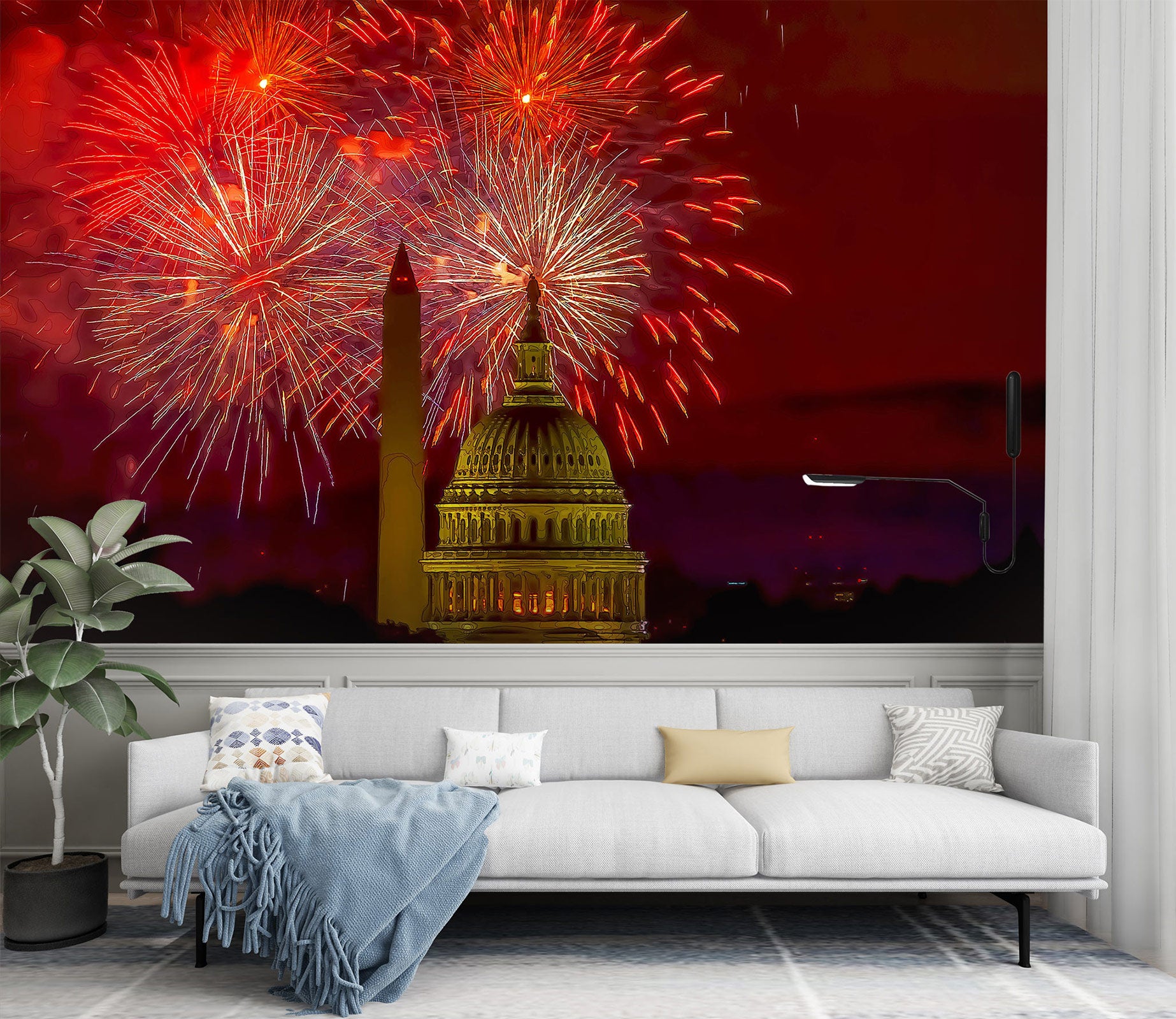 3D Red Fireworks 10884 Alius Herb Wall Mural Wall Murals