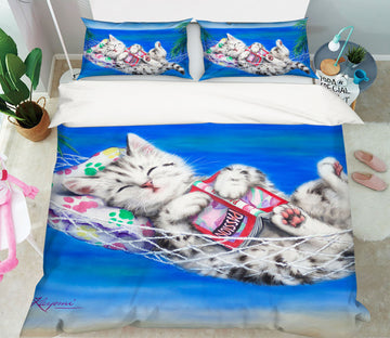 3D Cat Book 5838 Kayomi Harai Bedding Bed Pillowcases Quilt Cover Duvet Cover