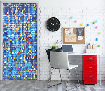 3D Blue Colored Mosaic Tiles 93223 Allan P. Friedlander Door Mural