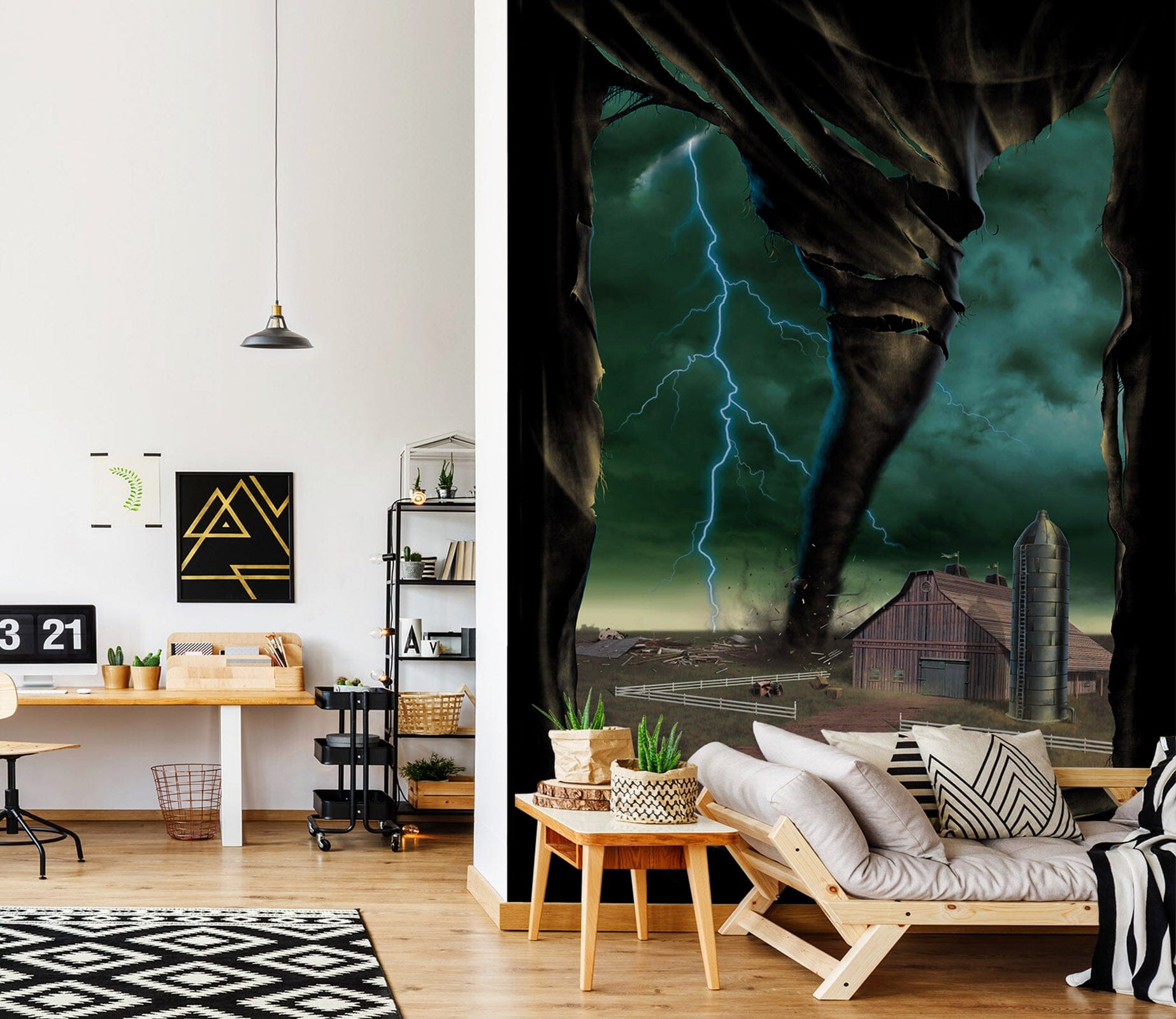 3D Tornado Breakthrough 1562 Wall Murals Exclusive Designer Vincent Wallpaper AJ Wallpaper 2 