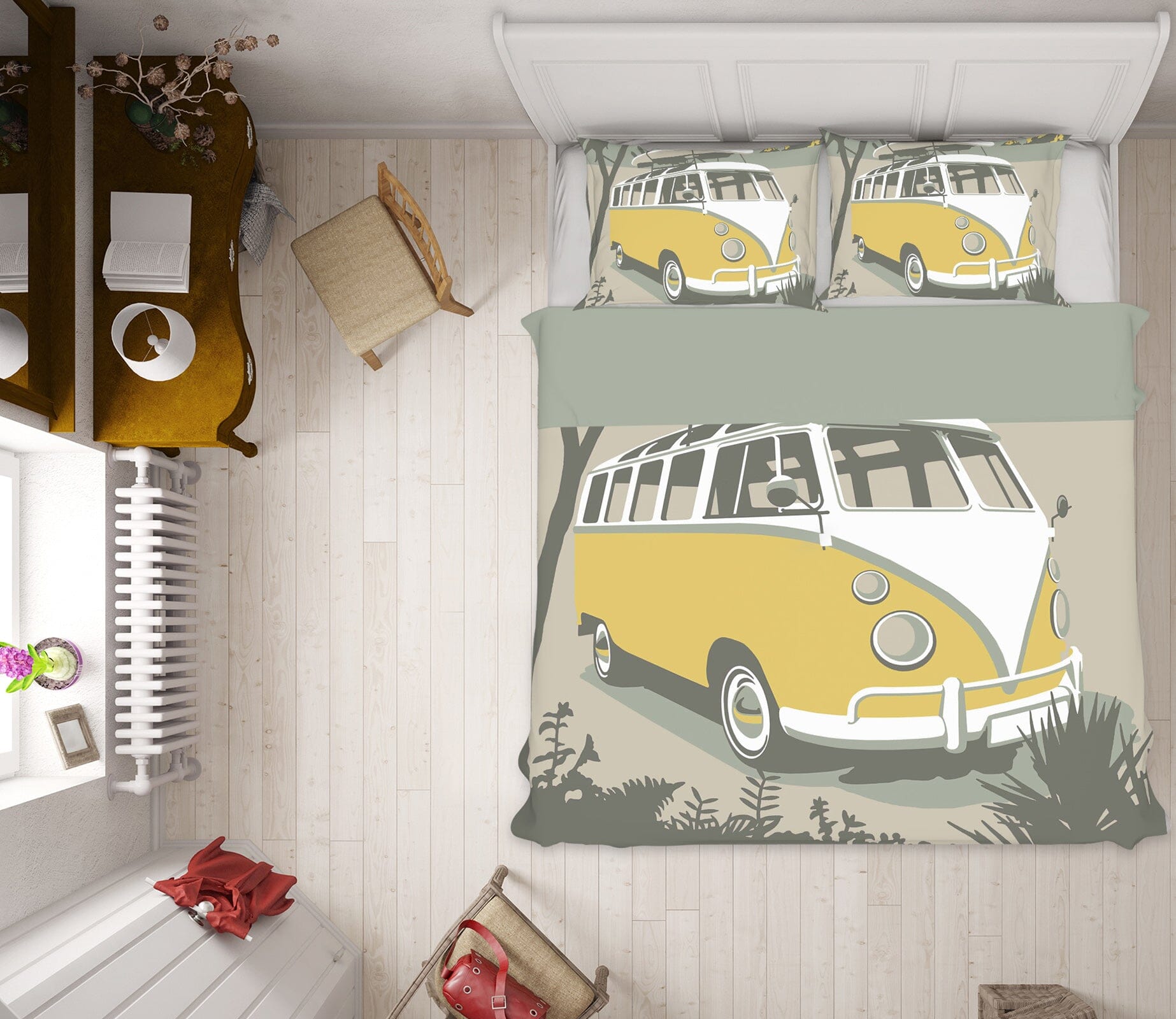 3D Polzeath Camper 2040 Steve Read Bedding Bed Pillowcases Quilt Quiet Covers AJ Creativity Home 
