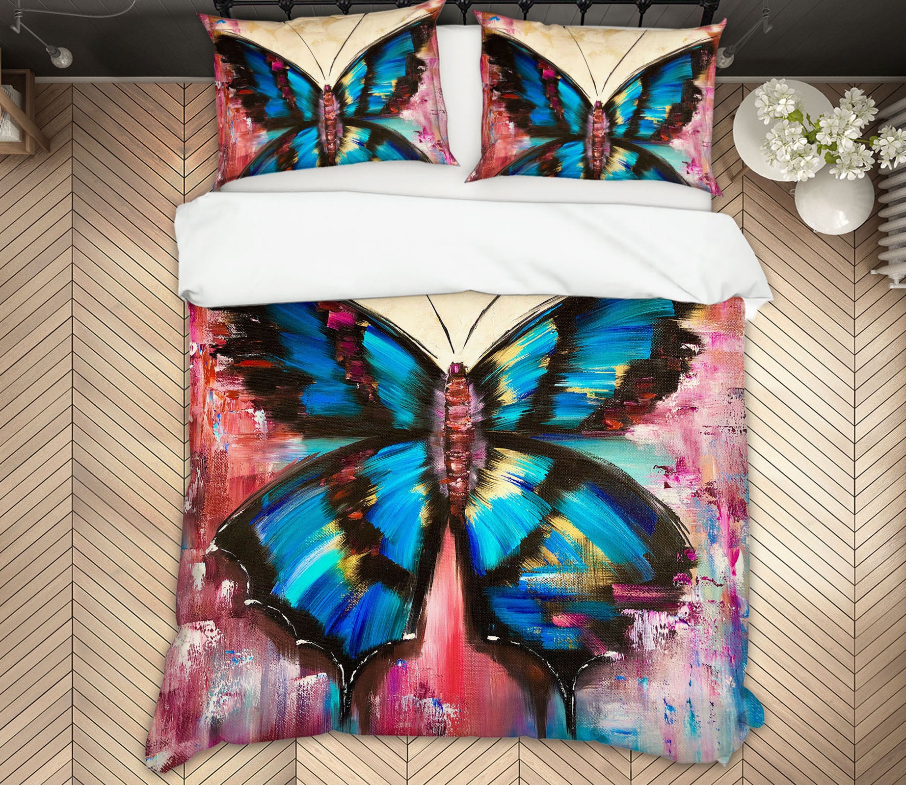3D Blue Butterfly 615 Skromova Marina Bedding Bed Pillowcases Quilt