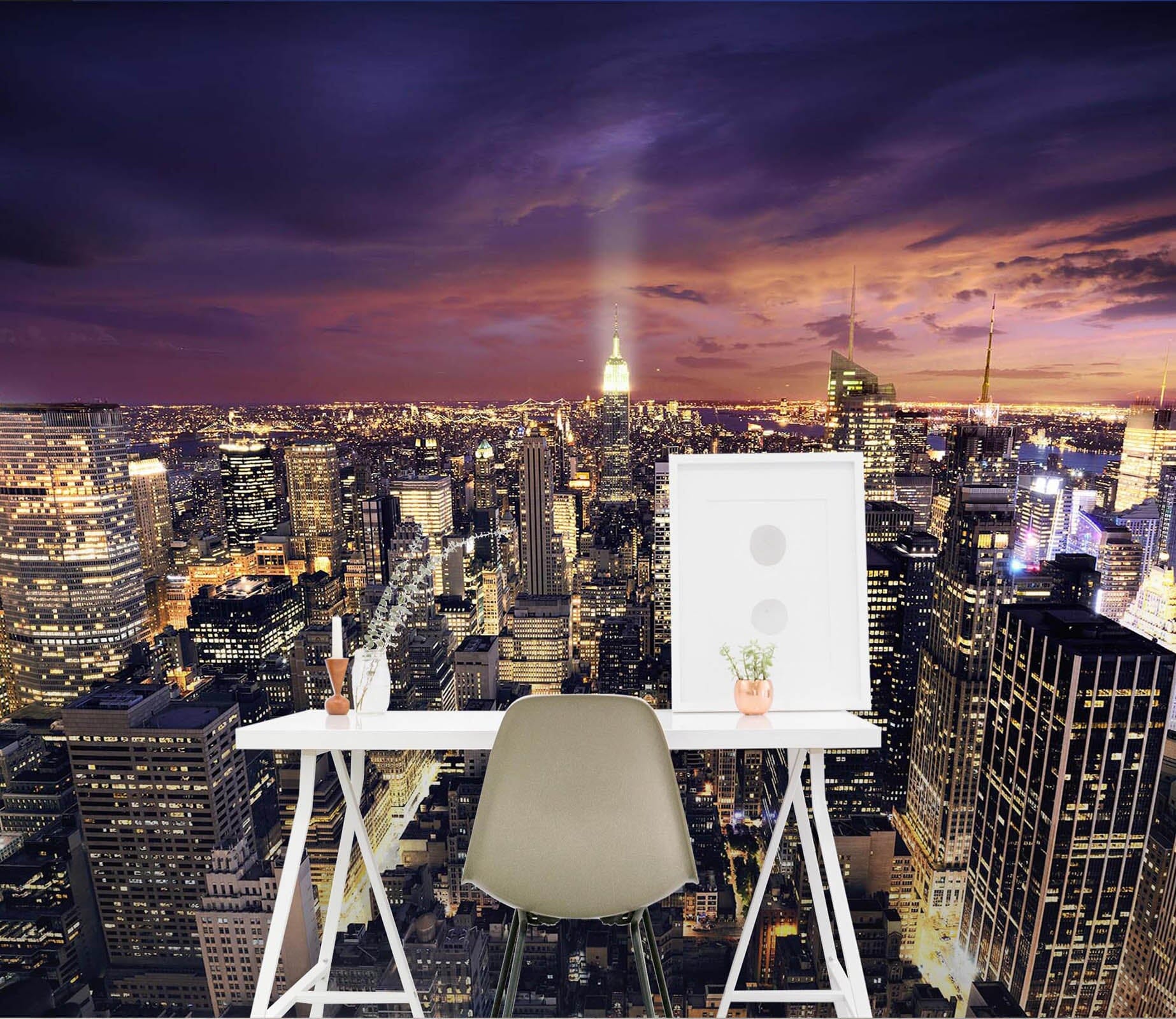 3D City Night View 137 Wall Murals Wallpaper AJ Wallpaper 2 