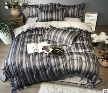 3D Black Gray Stripes 40041 Bed Pillowcases Quilt