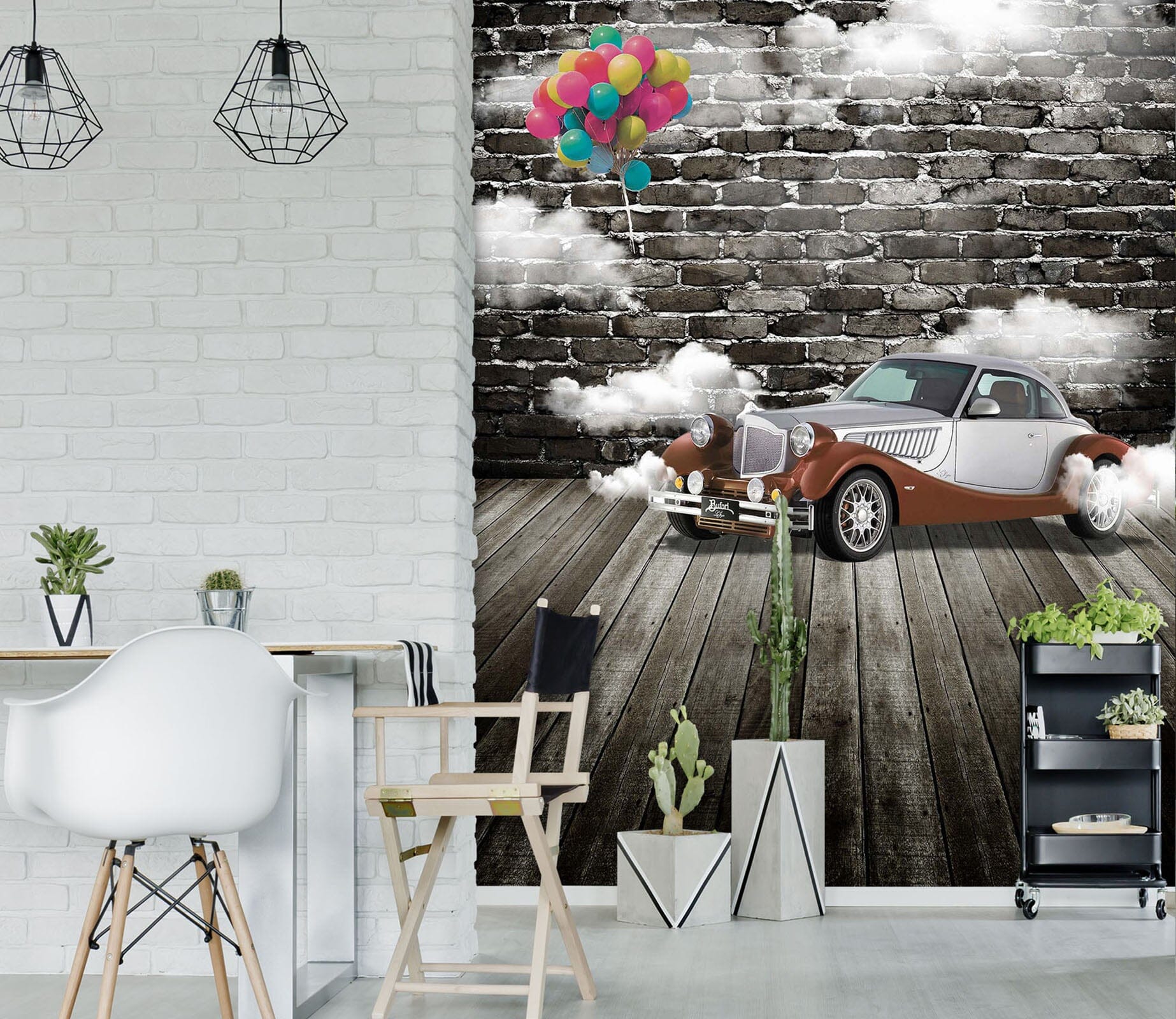 3D Colorful Balloon Car 106 Wall Murals Wallpaper AJ Wallpaper 2 