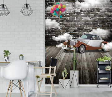 3D Colorful Balloon Car 106 Wall Murals Wallpaper AJ Wallpaper 2 